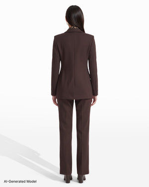 Anne Klein Three-Button Notched Neck Jacket with Flap Hip Pockets