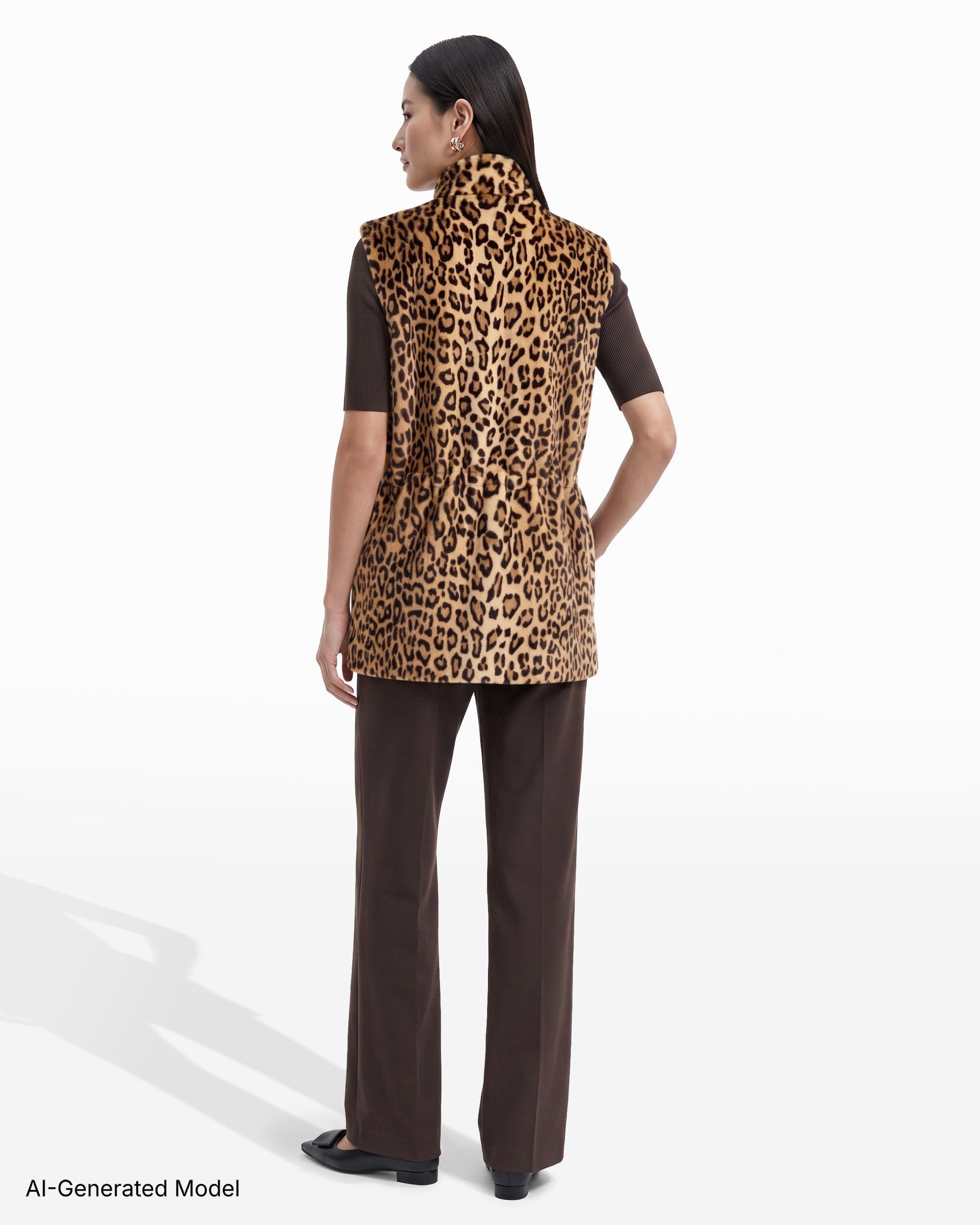 Anne Klein Shawl Neck Sleeveless Vest with Hidden Snap Front and Drawcord