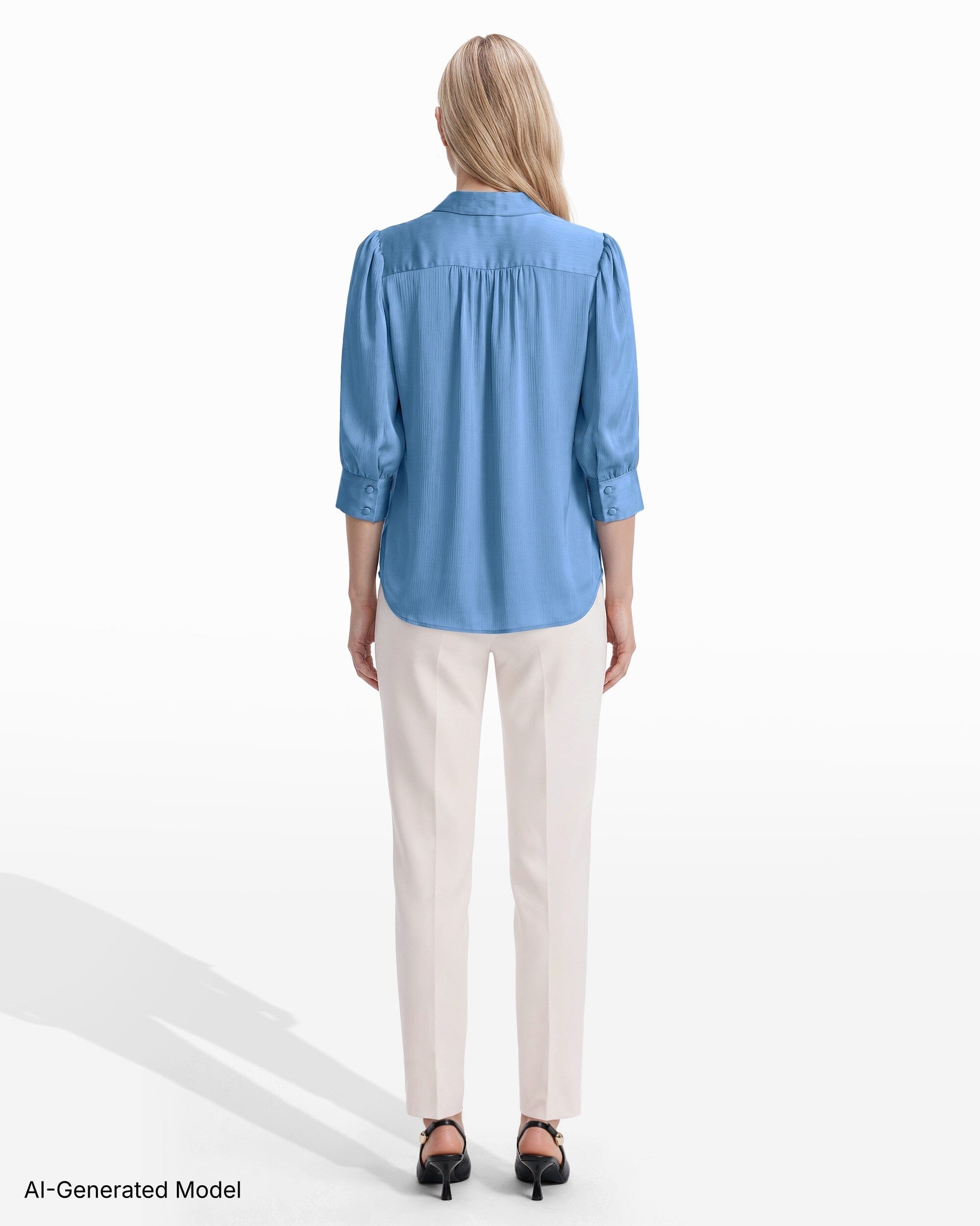 Anne Klein Short Puff Sleeves Top