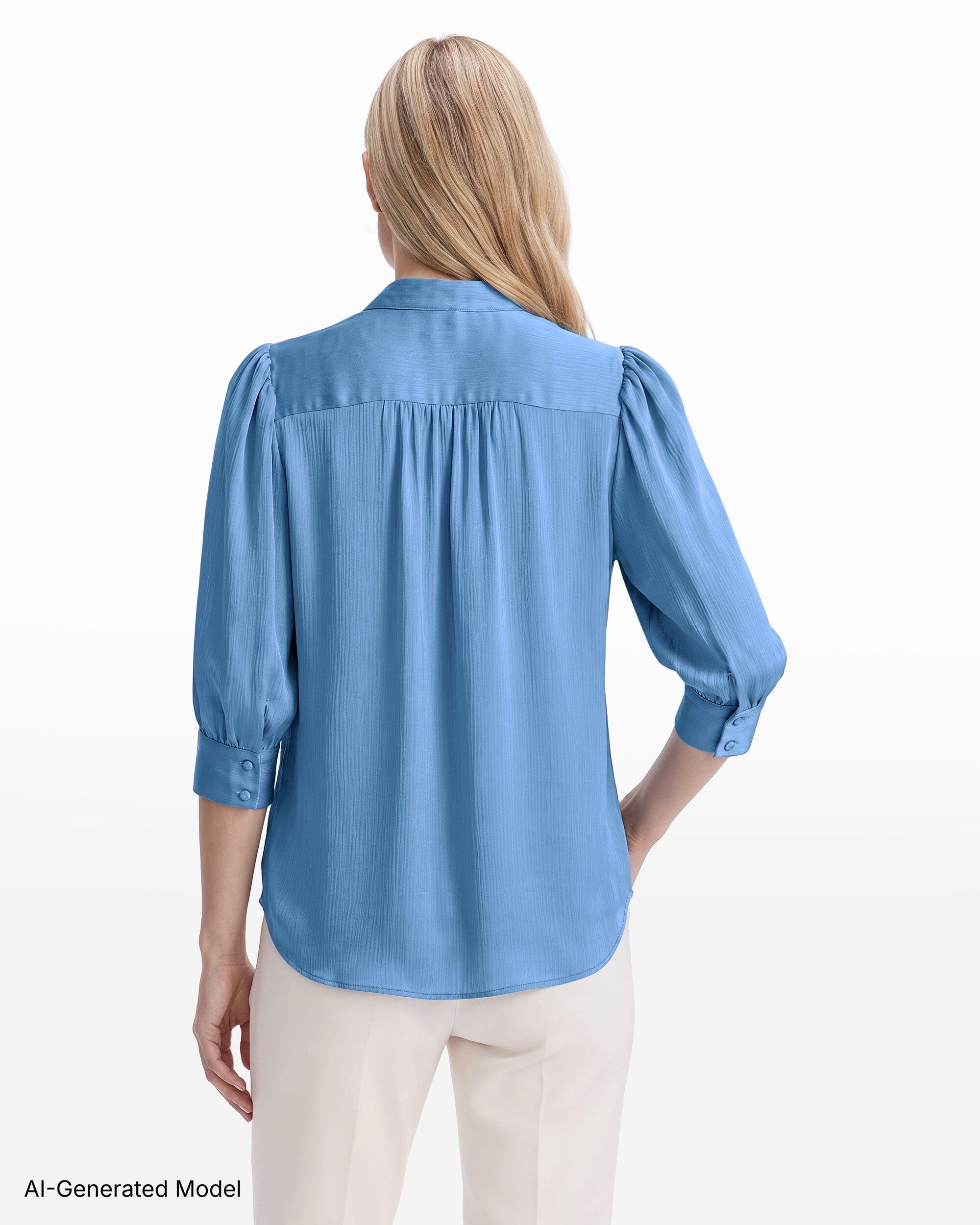 Anne Klein Short Puff Sleeves Top