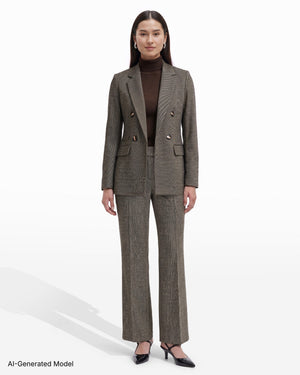 Anne Klein Triple Pocket Faux Double-Breasted Flap Pocket Jacket