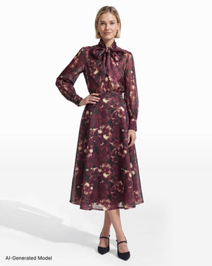 Anne Klein Circle Midi Skirt with Center Back Zip