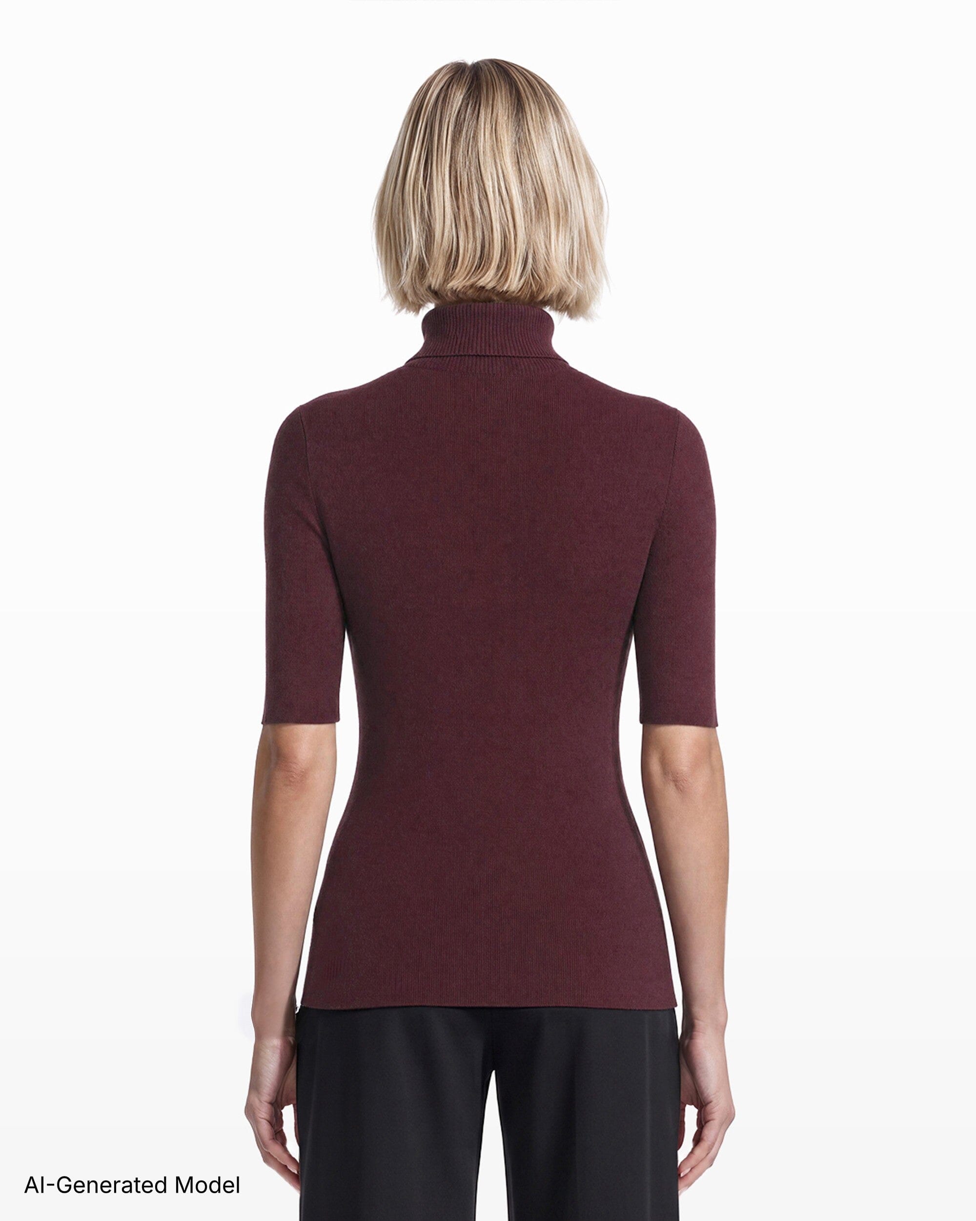 Anne Klein Three-Quarter Sleeve Turtleneck Sweater