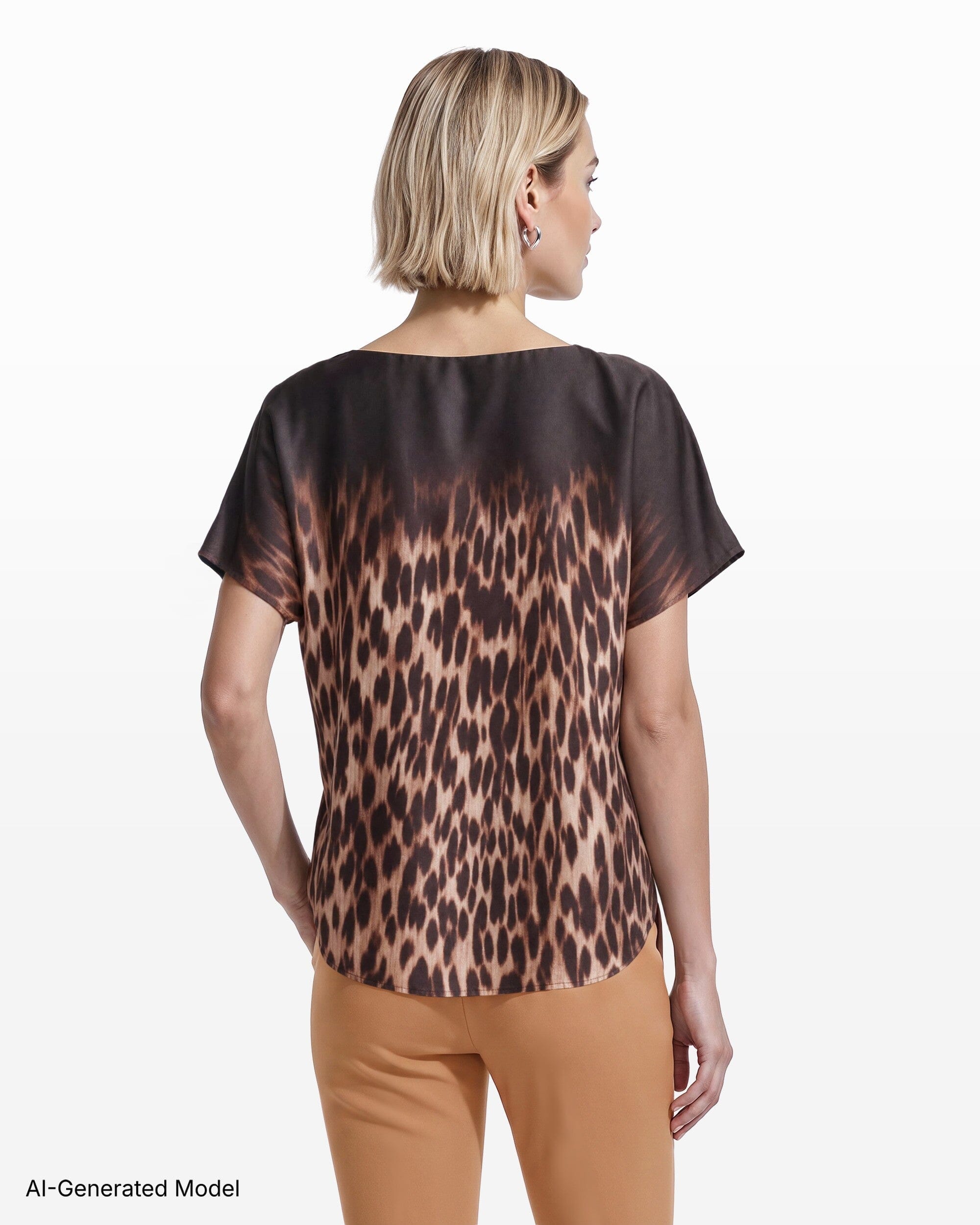 Anne Klein Bateau Neck Short Sleeve Woven Blouse