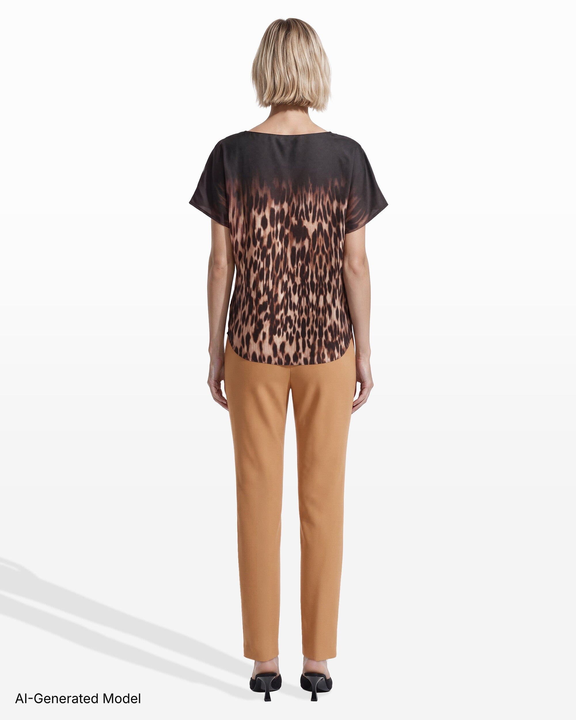 Anne Klein Bateau Neck Short Sleeve Woven Blouse