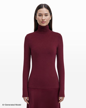 Seamless Turtleneck Long Sleeve Knit Top Apparel & Accessories Kasper