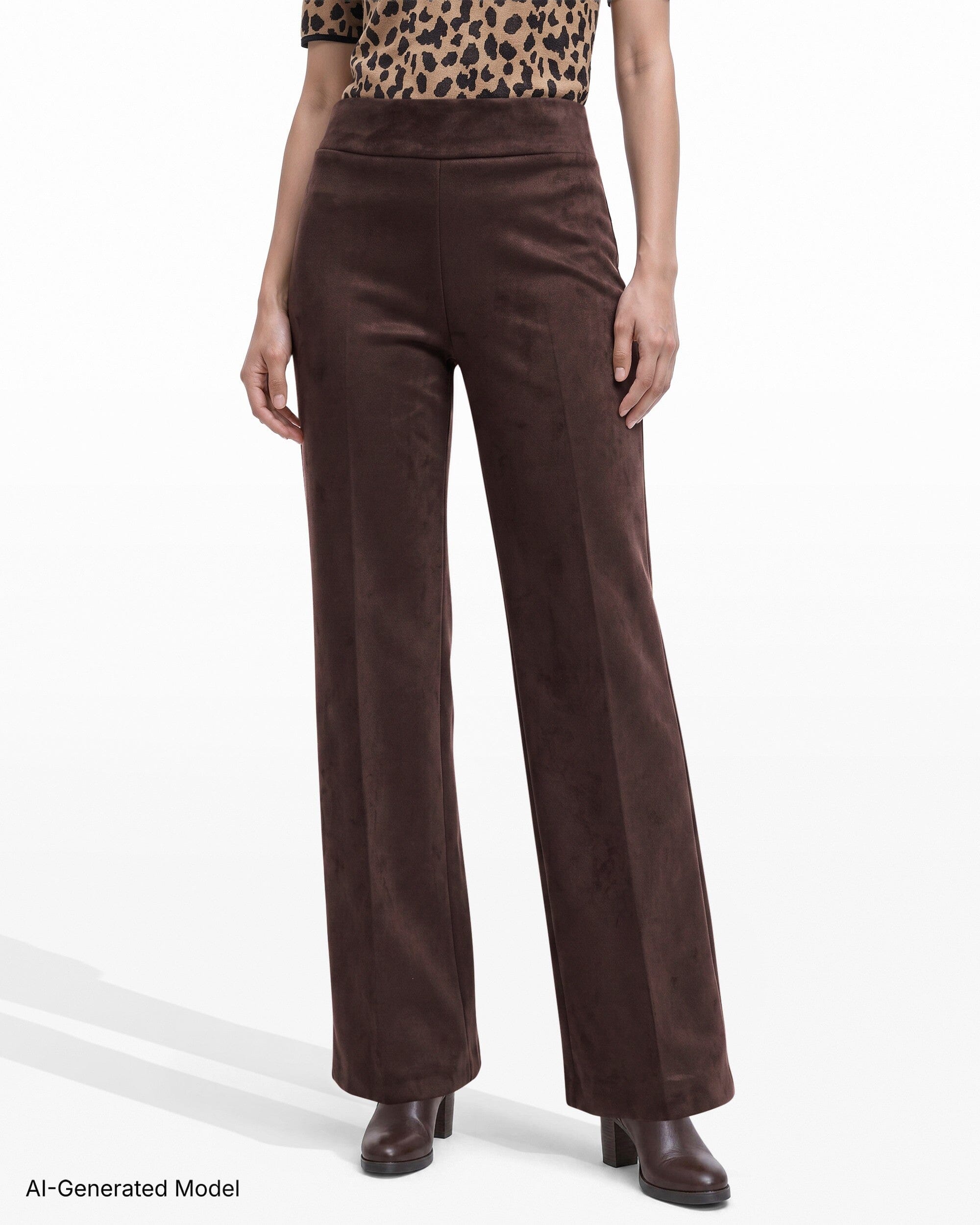 Anne Klein High Rise Pull On Wide Leg Pant