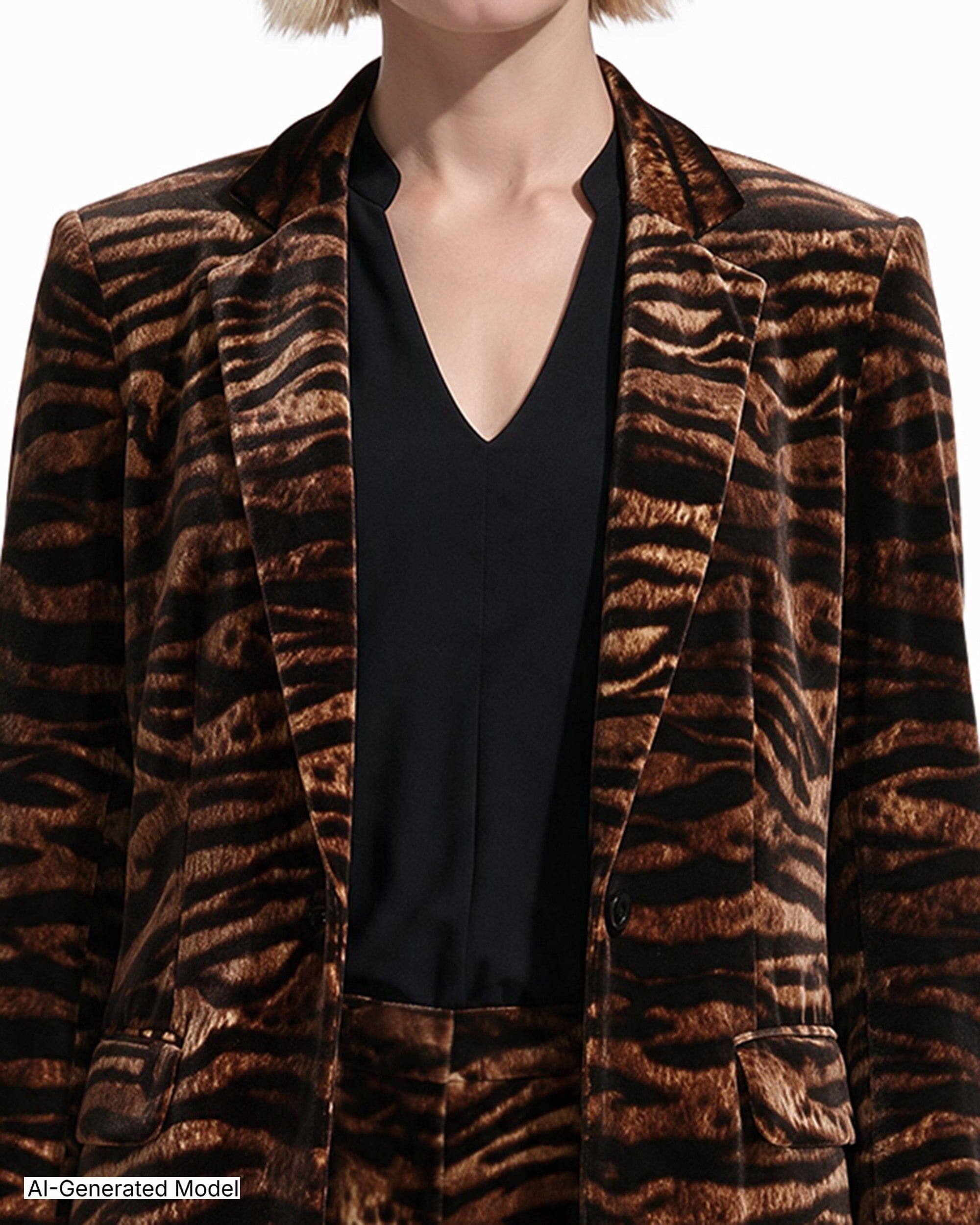 Anne Klein Notch Collar One-Button Jacket with Flap Hip Pockets