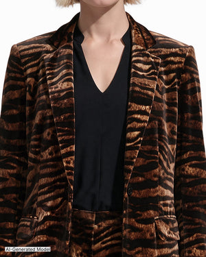 Anne Klein Notch Collar One-Button Jacket with Flap Hip Pockets