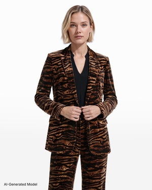 Anne Klein Notch Collar One-Button Jacket with Flap Hip Pockets