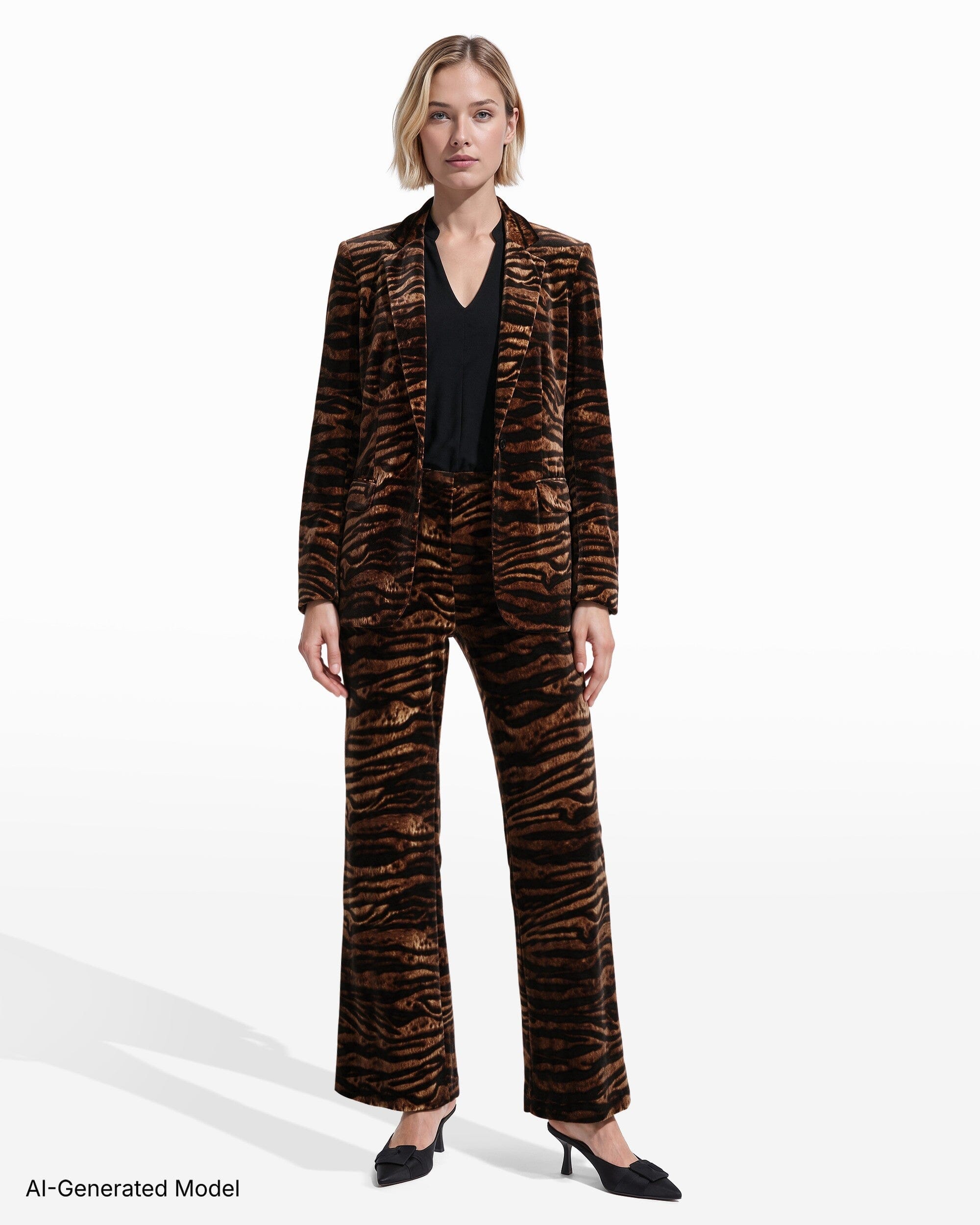 Anne Klein Notch Collar One-Button Jacket with Flap Hip Pockets