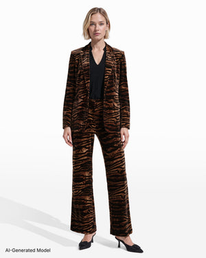 Anne Klein Notch Collar One-Button Jacket with Flap Hip Pockets