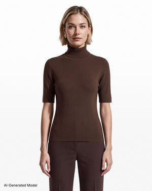 Anne Klein Three-Quarter Sleeve Turtleneck Sweater