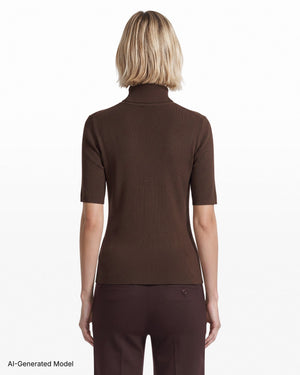Anne Klein Three-Quarter Sleeve Turtleneck Sweater
