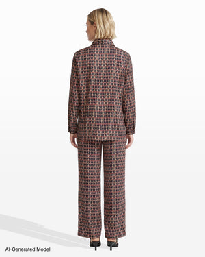 [SKU:12066450_9XO] Button-Down Collared Long Bell Sleeve Woven Top