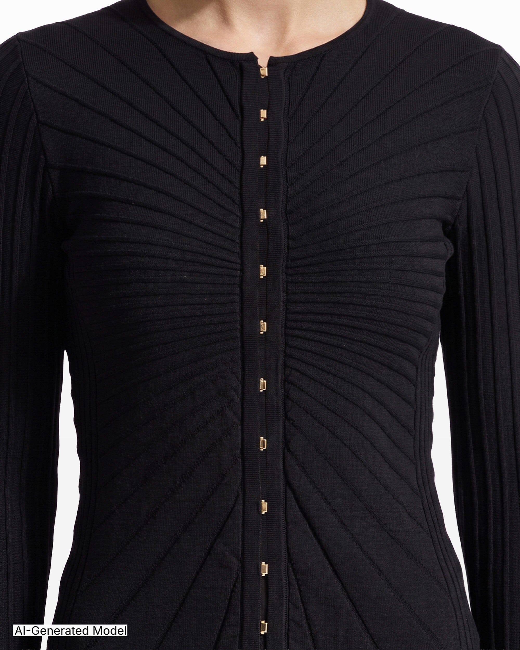 Anne Klein Sunburst Kissing Front Bell Sleeve Cardigan