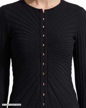 Anne Klein Sunburst Kissing Front Bell Sleeve Cardigan
