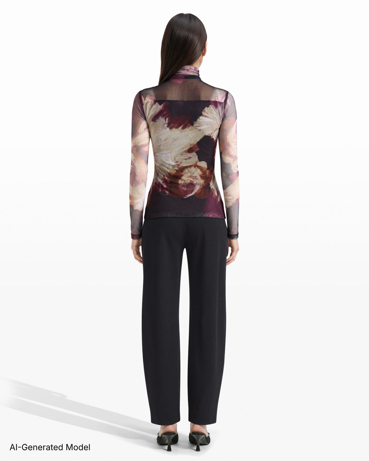 Anne Klein Seamless Turtleneck Long Sleeve Knit Top