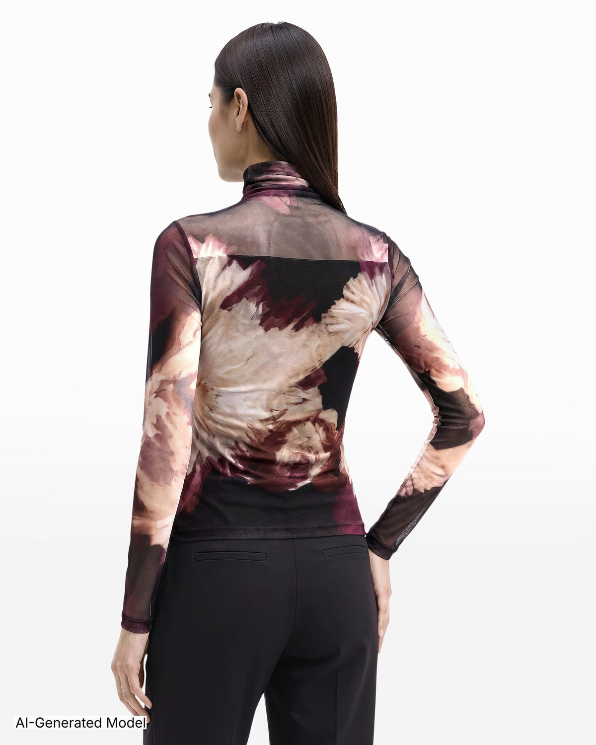 Anne Klein Seamless Turtleneck Long Sleeve Knit Top
