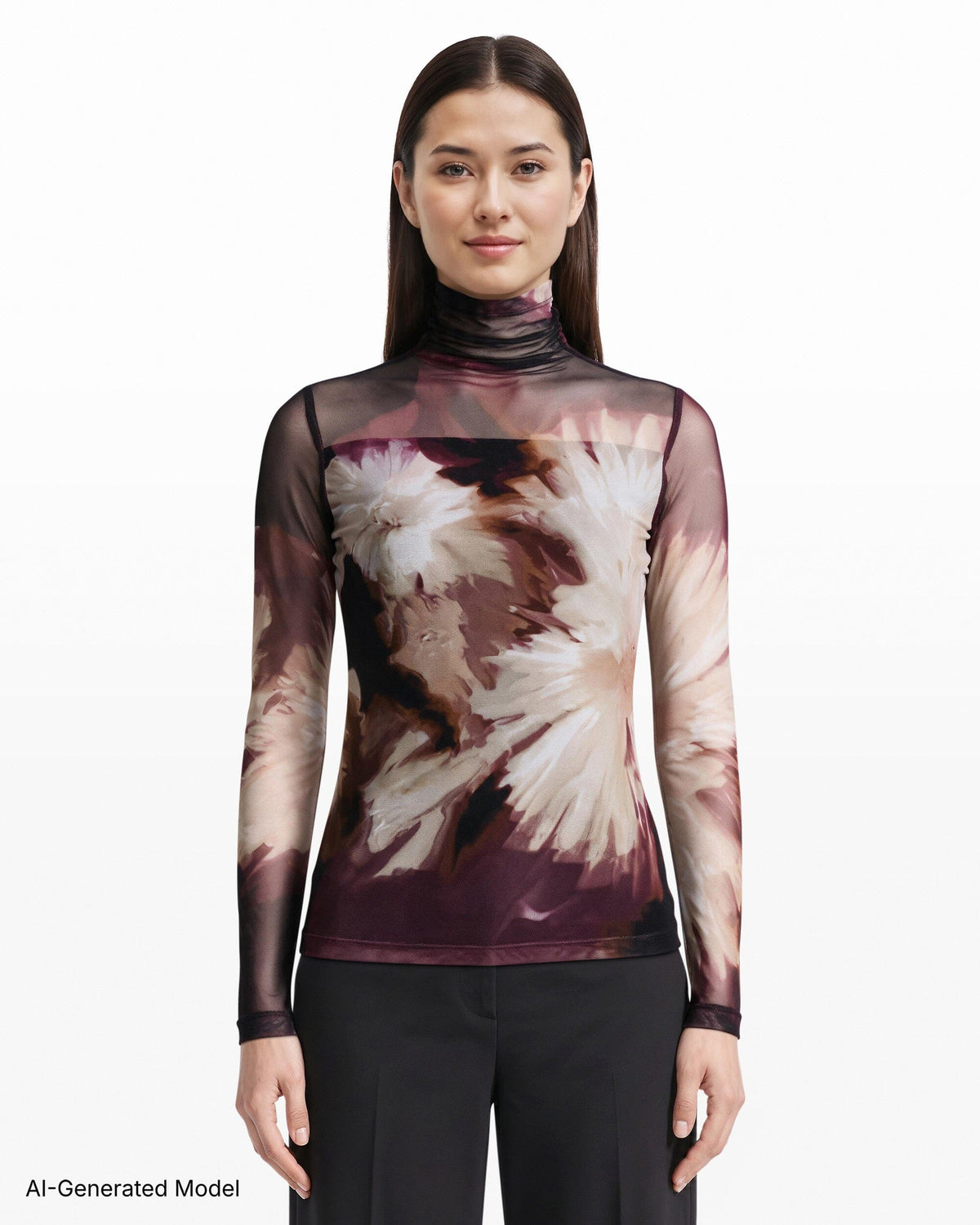Anne Klein Seamless Turtleneck Long Sleeve Knit Top