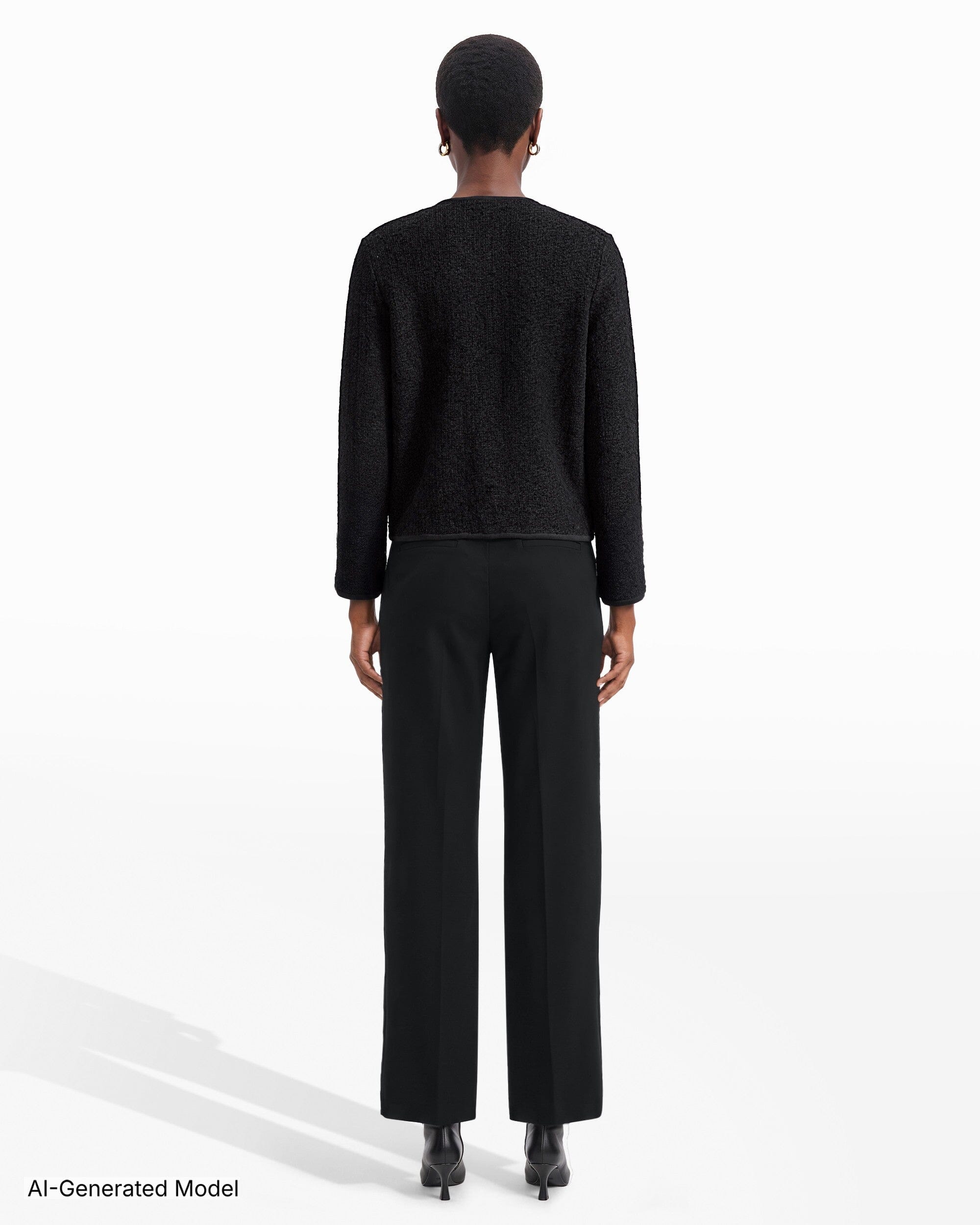 Anne Klein Eyelash Texture Yarn Button-Front Cardigan Sweater