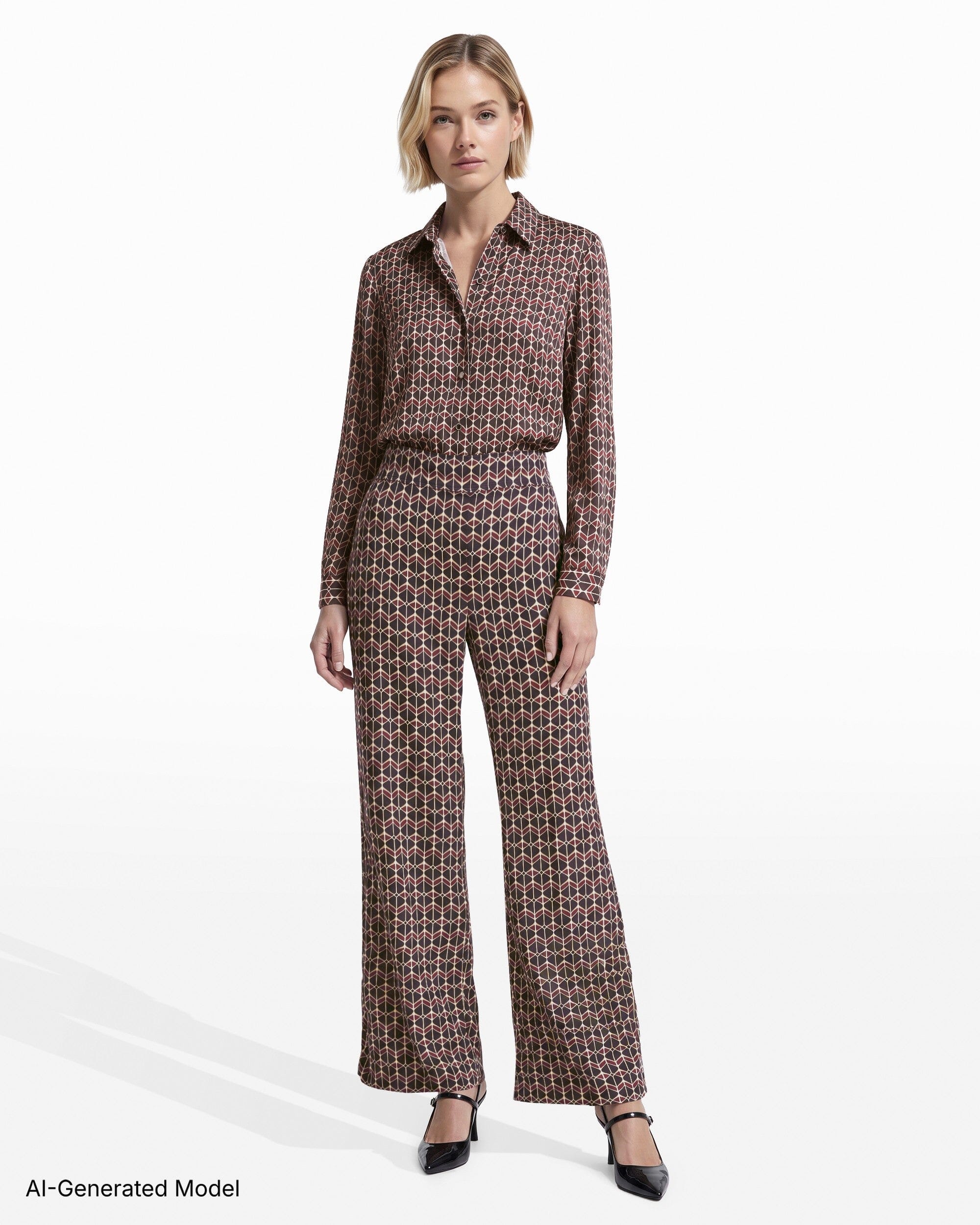 Anne Klein High Rise Pull-On Wide Leg Pant