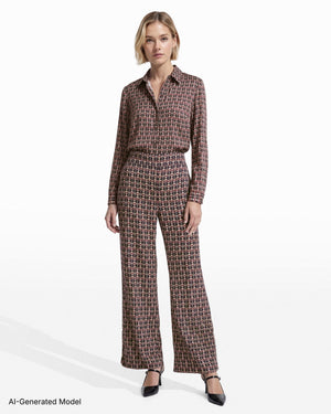 Anne Klein High Rise Pull-On Wide Leg Pant