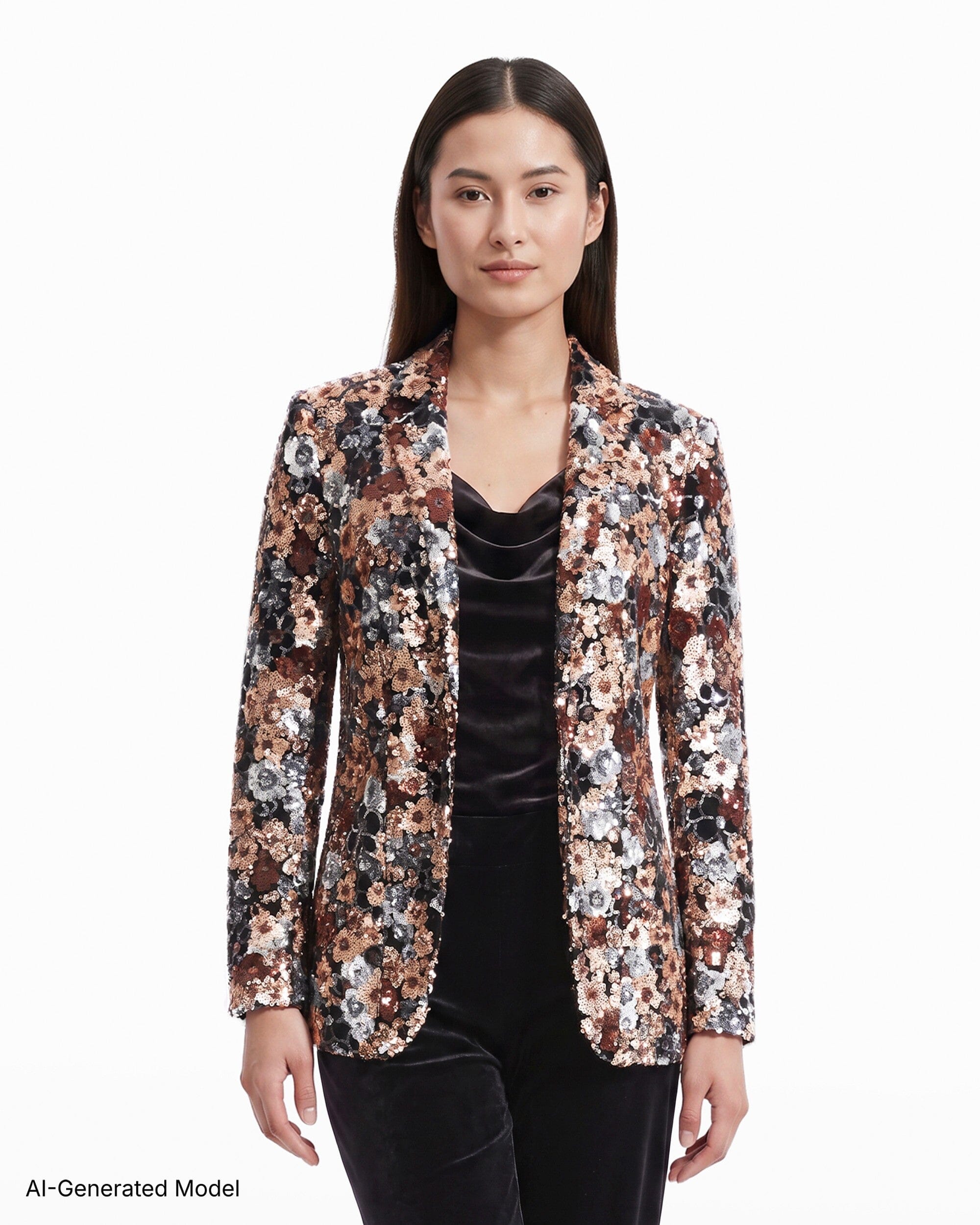 Anne Klein One-Button Notch Collar Long Sleeve Jacket