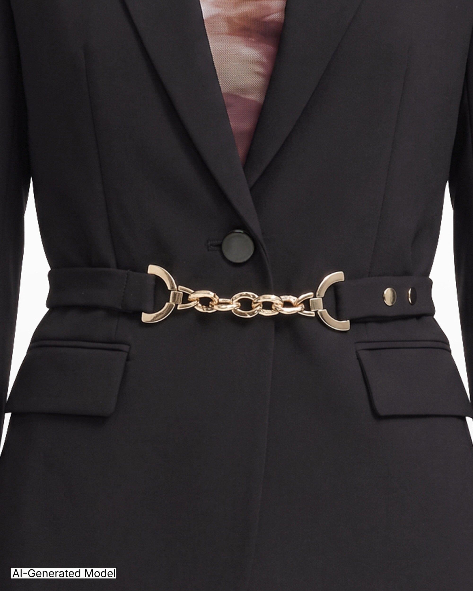 Anne Klein Belted Notch Lapel Single-Button Jacket