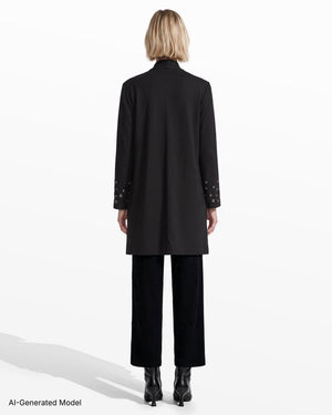 Anne Klein Long Sleeve Open Cardigan with Grommet Trim