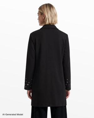 Anne Klein Long Sleeve Open Cardigan with Grommet Trim