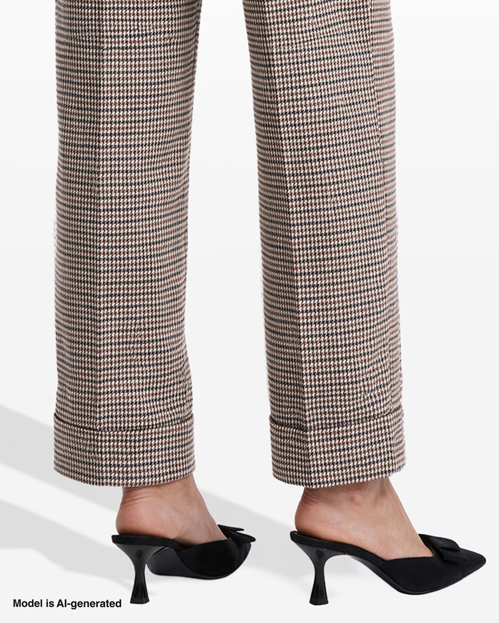 Anne Klein Ankle Cuff Slash Pocket Mid Rise Pants