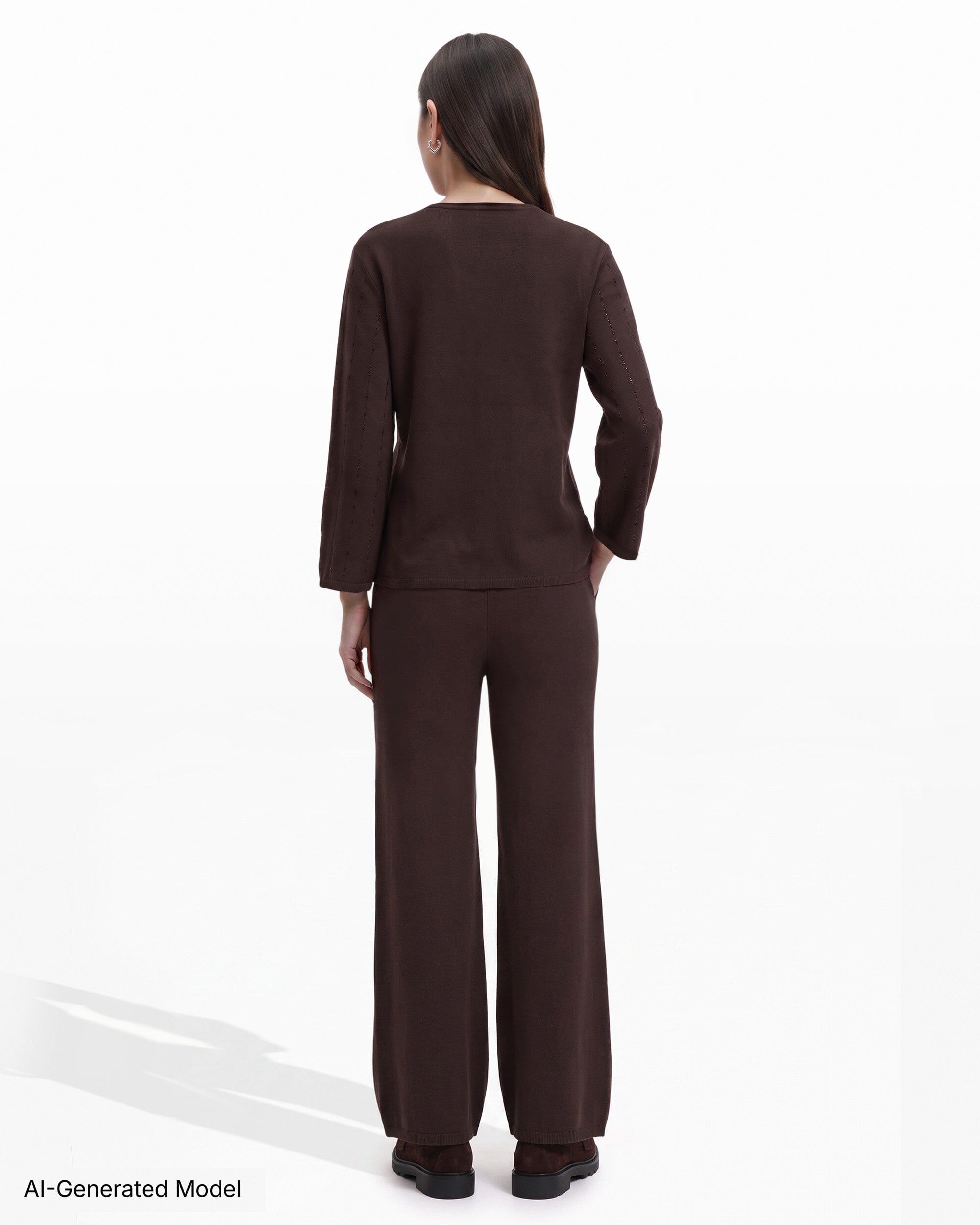 Anne Klein Heat Set Crew Neck Long Sleeve Sweater