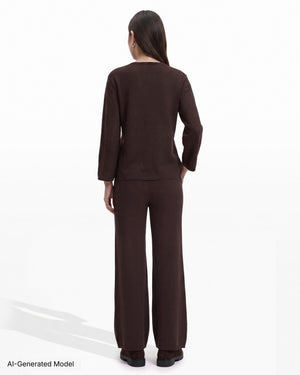 Anne Klein Heat Set Crew Neck Long Sleeve Sweater