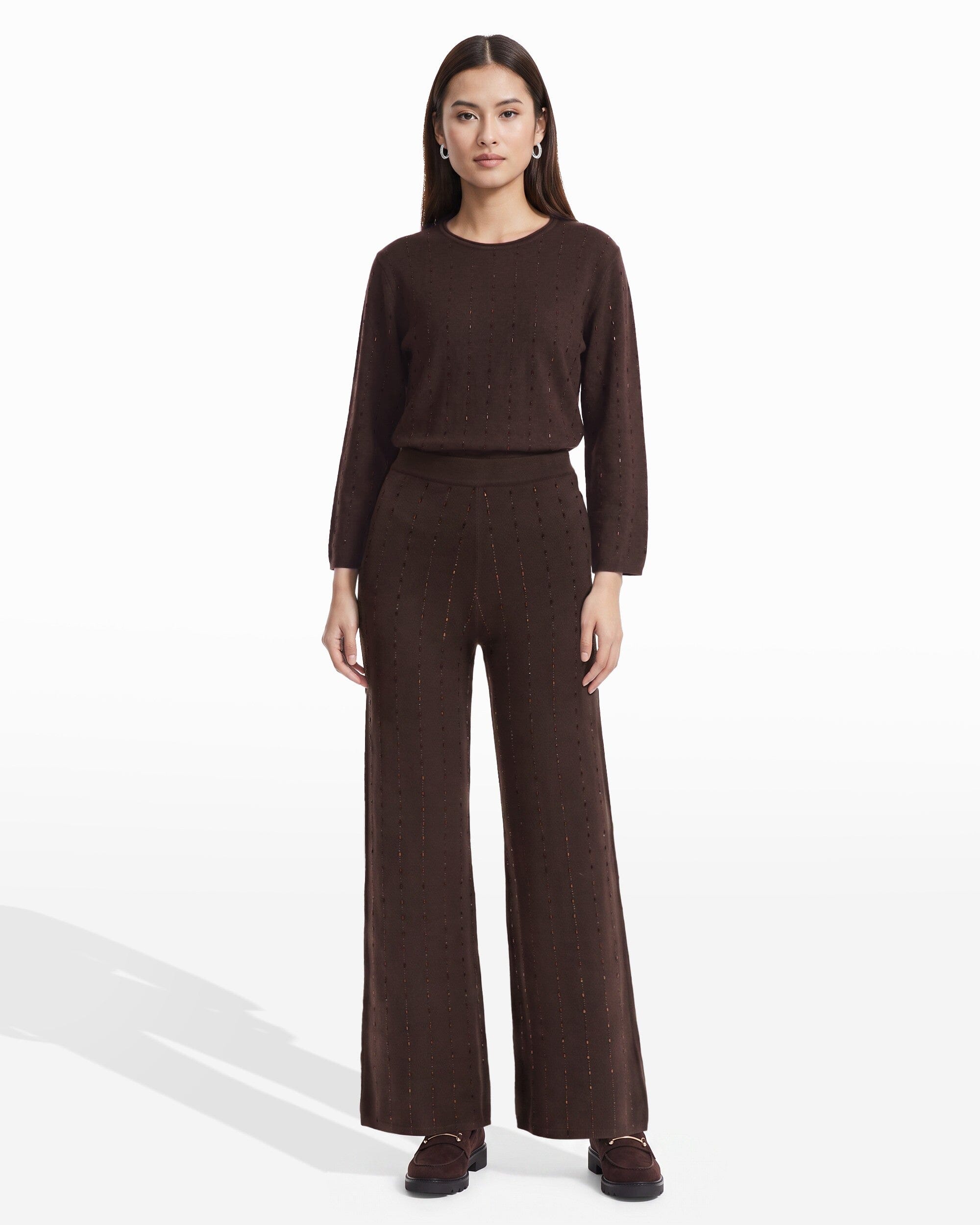 Anne Klein Heat Set Wide Leg Sweater Pant