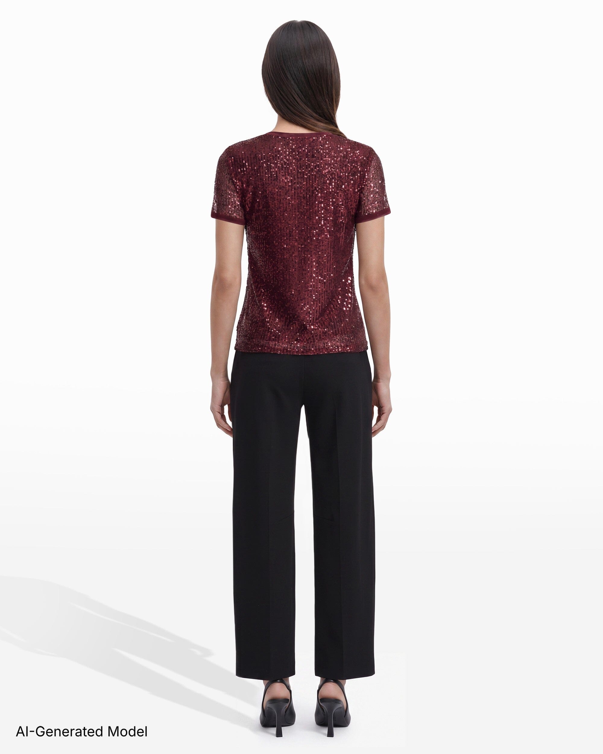 Anne Klein Short Sleeve Banded Neckline Knit Top