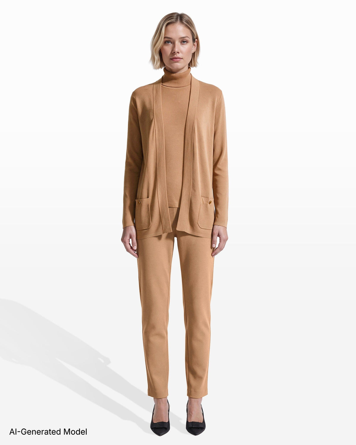 Anne Klein Long Sleeve Cardigan with Patch Pockets