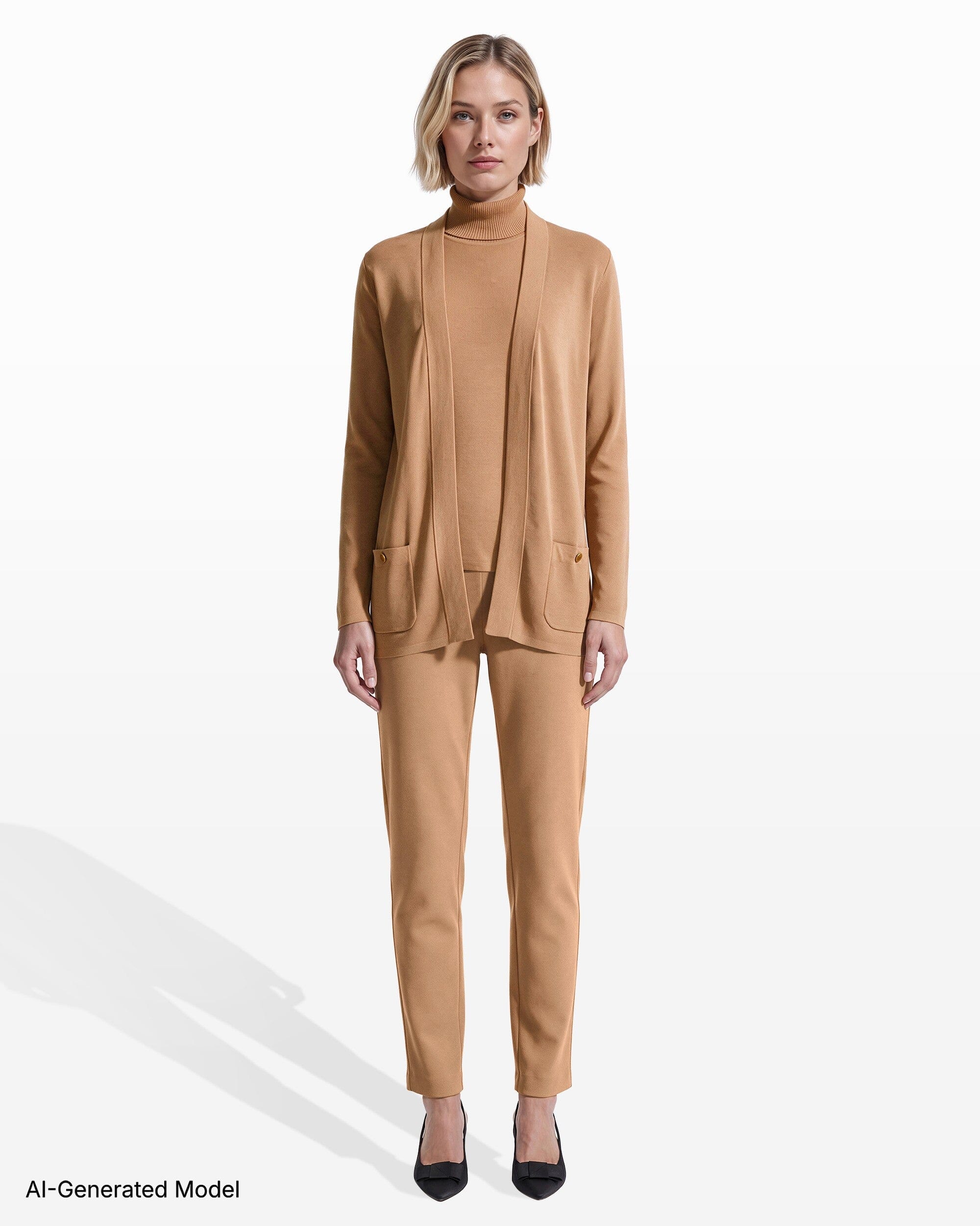Anne Klein Long Sleeve Cardigan with Patch Pockets