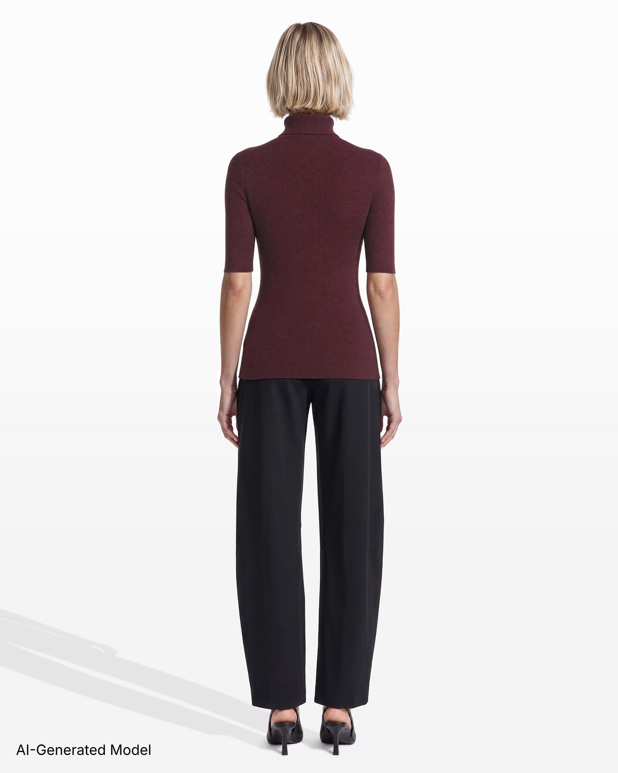 [SKU:12056544_AW6] Three-Quarter Sleeve Turtleneck Sweater