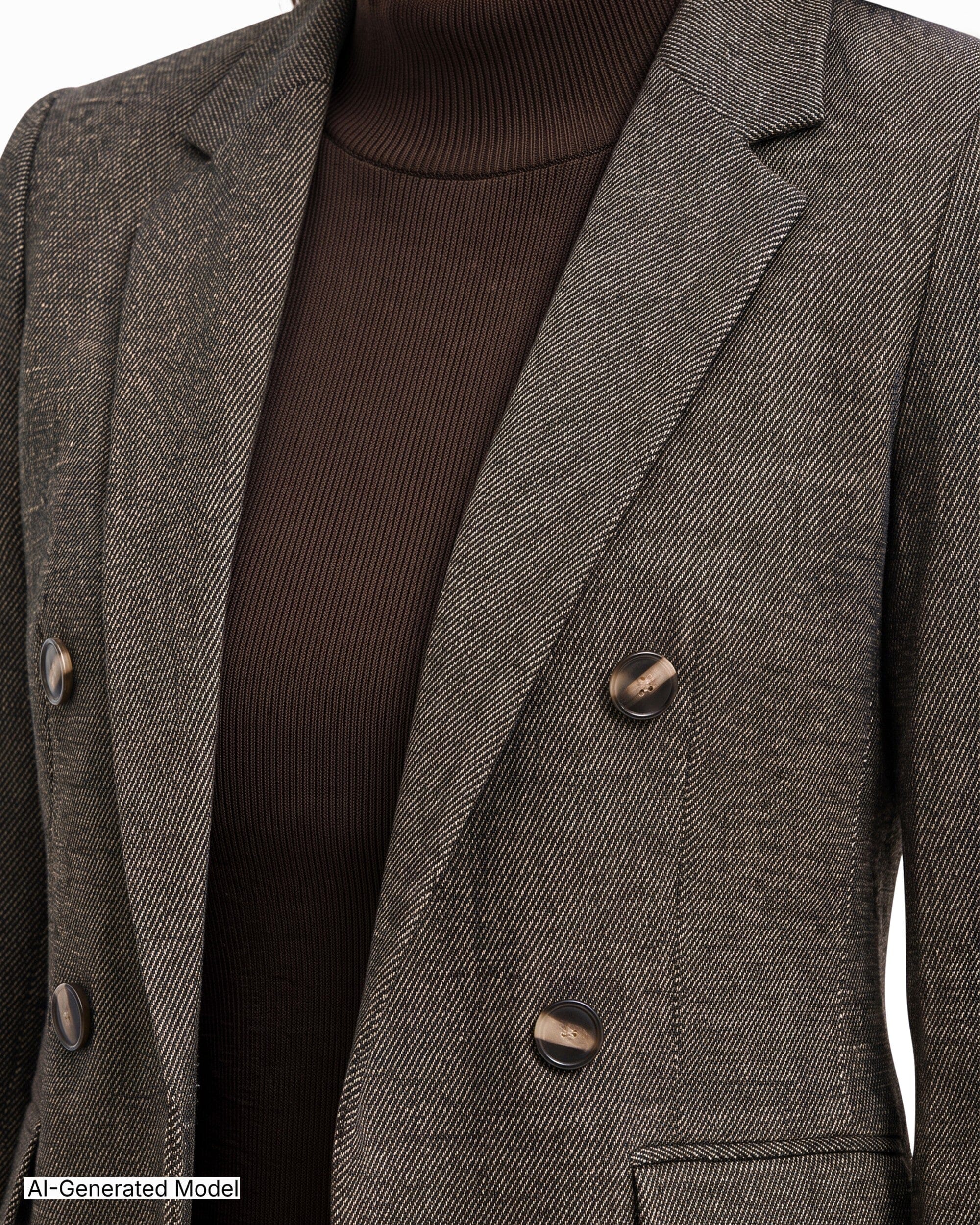 Anne Klein Triple Pocket Faux Double-Breasted Flap Pocket Jacket