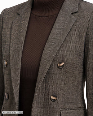 Anne Klein Triple Pocket Faux Double-Breasted Flap Pocket Jacket