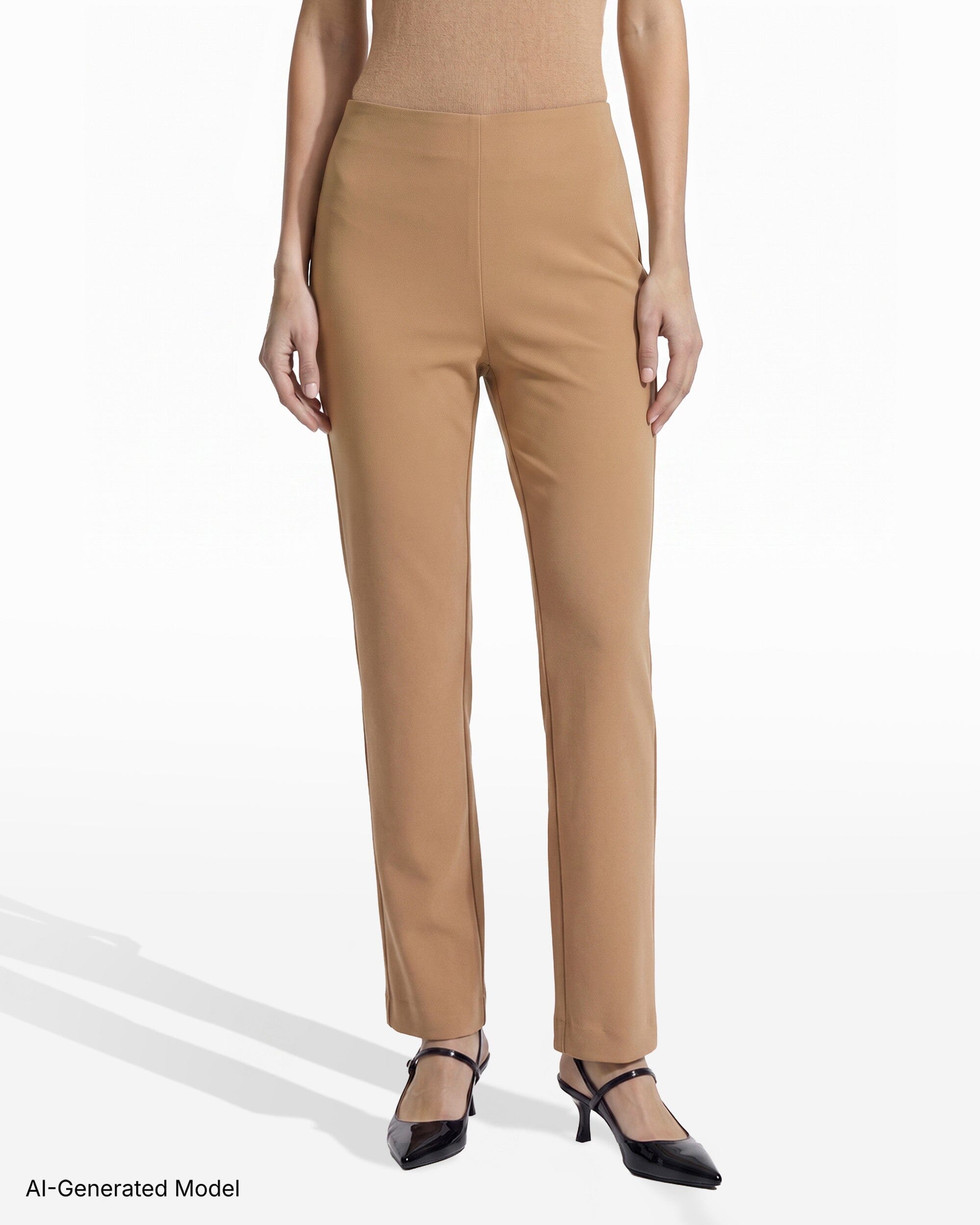 [SKU:12066441_1EH] Pull-On Straight Ankle Pant with Hollywood Waist