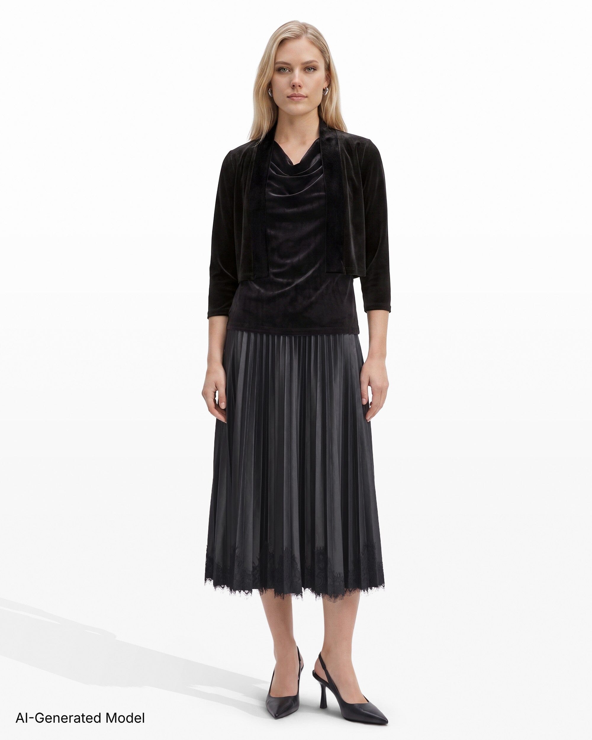 Anne Klein Three-Quarter Sleeve Knit Shrug