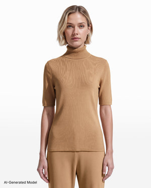 [SKU:12056544_1EH] Three-Quarter Sleeve Turtleneck Sweater