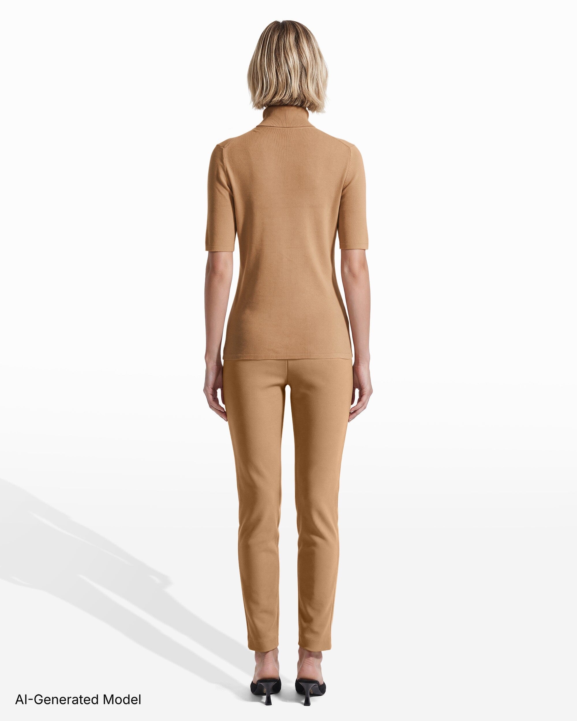 [SKU:12056544_1EH] Three-Quarter Sleeve Turtleneck Sweater