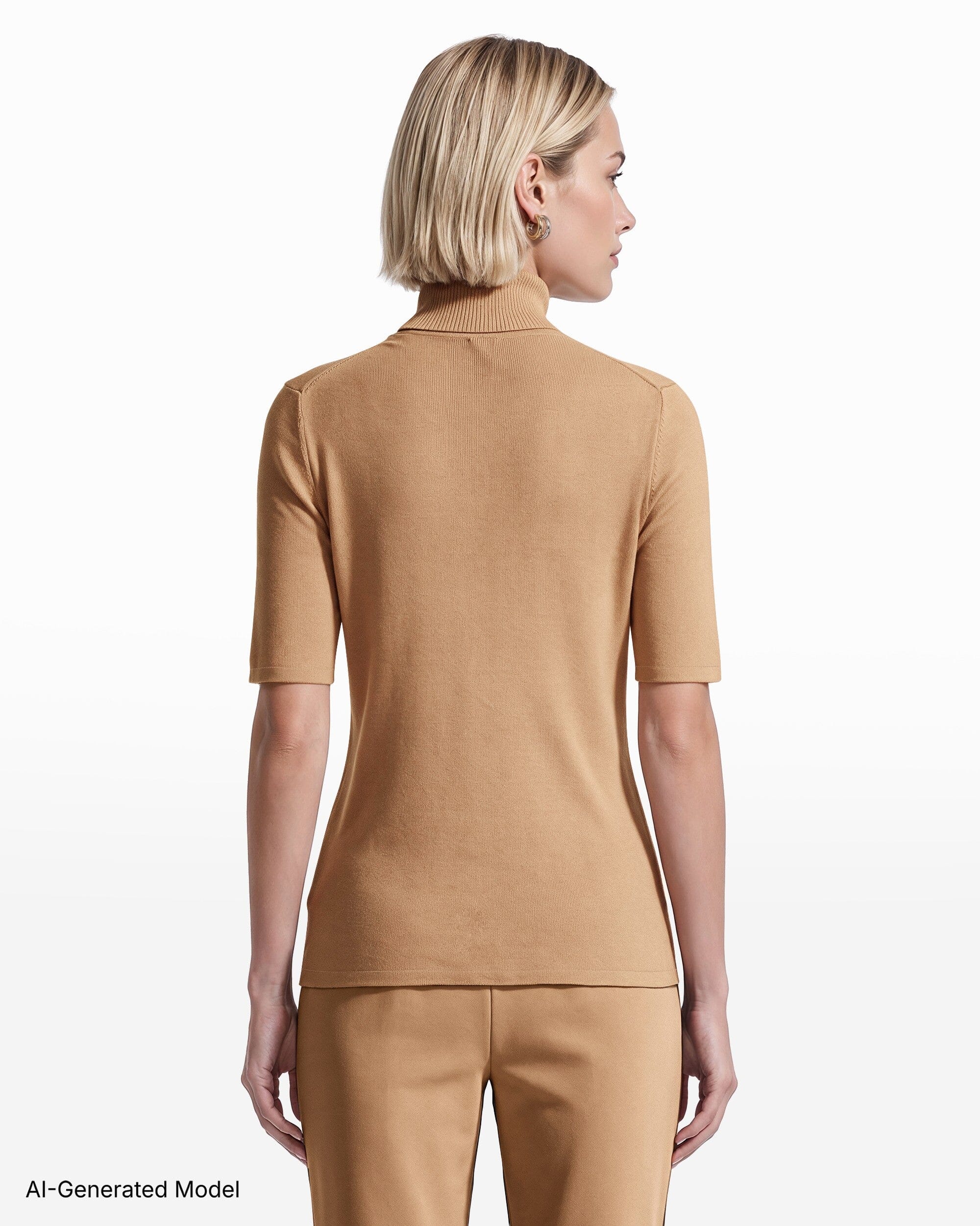 [SKU:12056544_1EH] Three-Quarter Sleeve Turtleneck Sweater