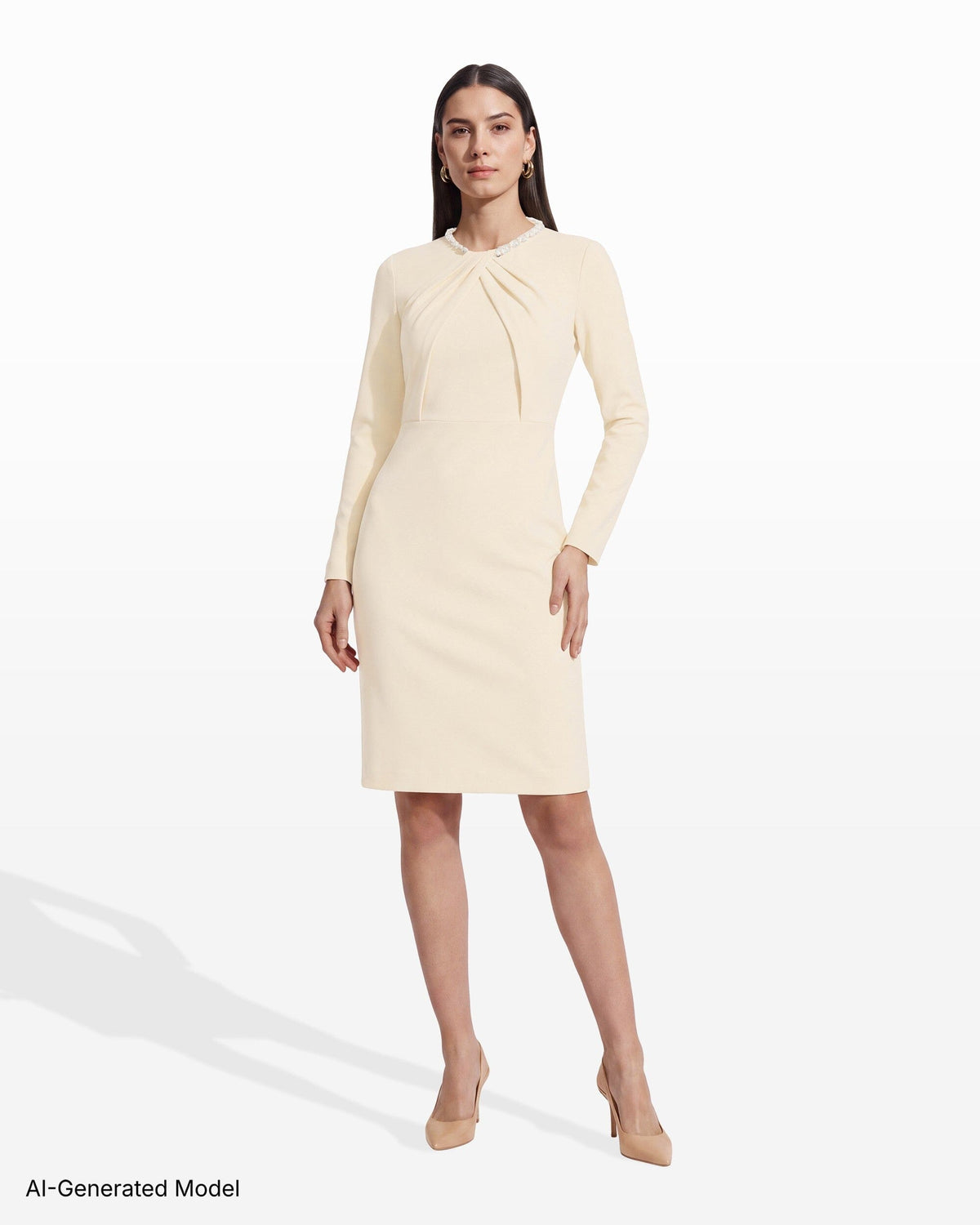 Anne Klein Embellished Twist Neck Dress