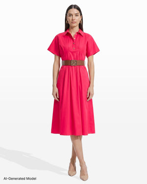 Short Sleeve Collared Shirt Dress Dresses Kasper