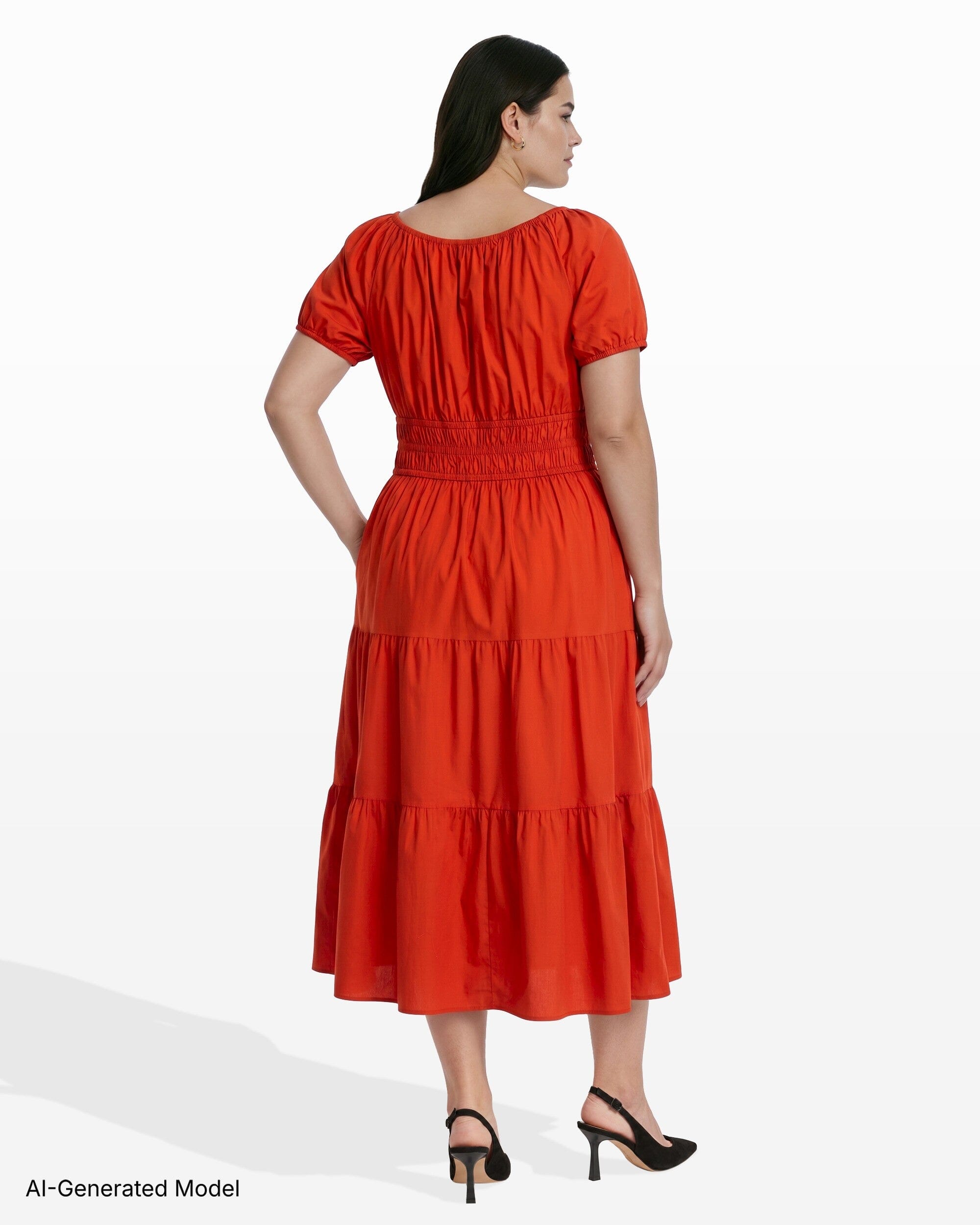 Plus Size Tiered Short Sleeve Dress Dresses Kasper