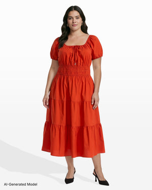 Plus Size Tiered Short Sleeve Dress Dresses Kasper
